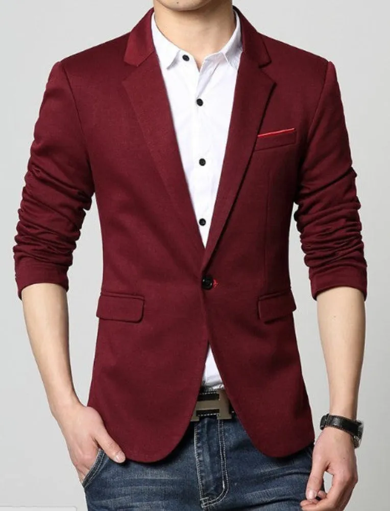 Mens Slim Fit Casual Blazer