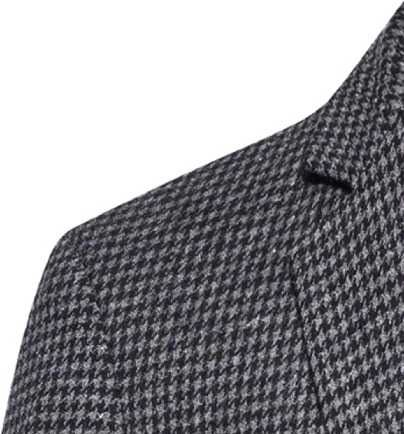 Mens Tuxedo Wool Blend Blazer Jacket Houndstooth Suit Blazer Notch Lapel One Button Slim Fit Blazer Jacket Sport Coat