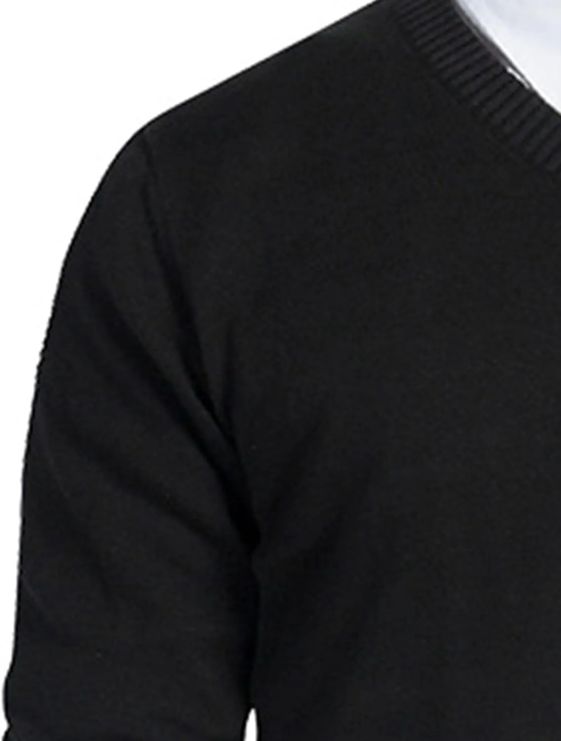 Men's V Neck Pullover Sweaters Long Sleeve Slim Fit Fashion Sweater Lightweight Classic Business Knitwear