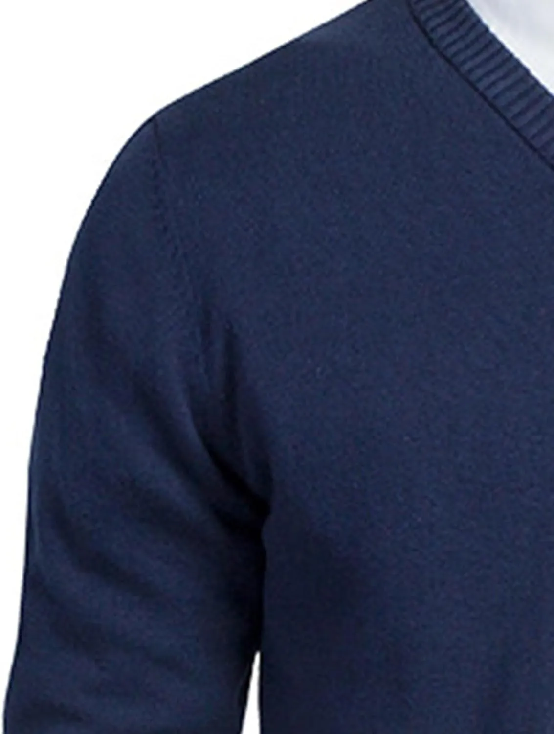 Men's V Neck Pullover Sweaters Long Sleeve Slim Fit Fashion Sweater Lightweight Classic Business Knitwear