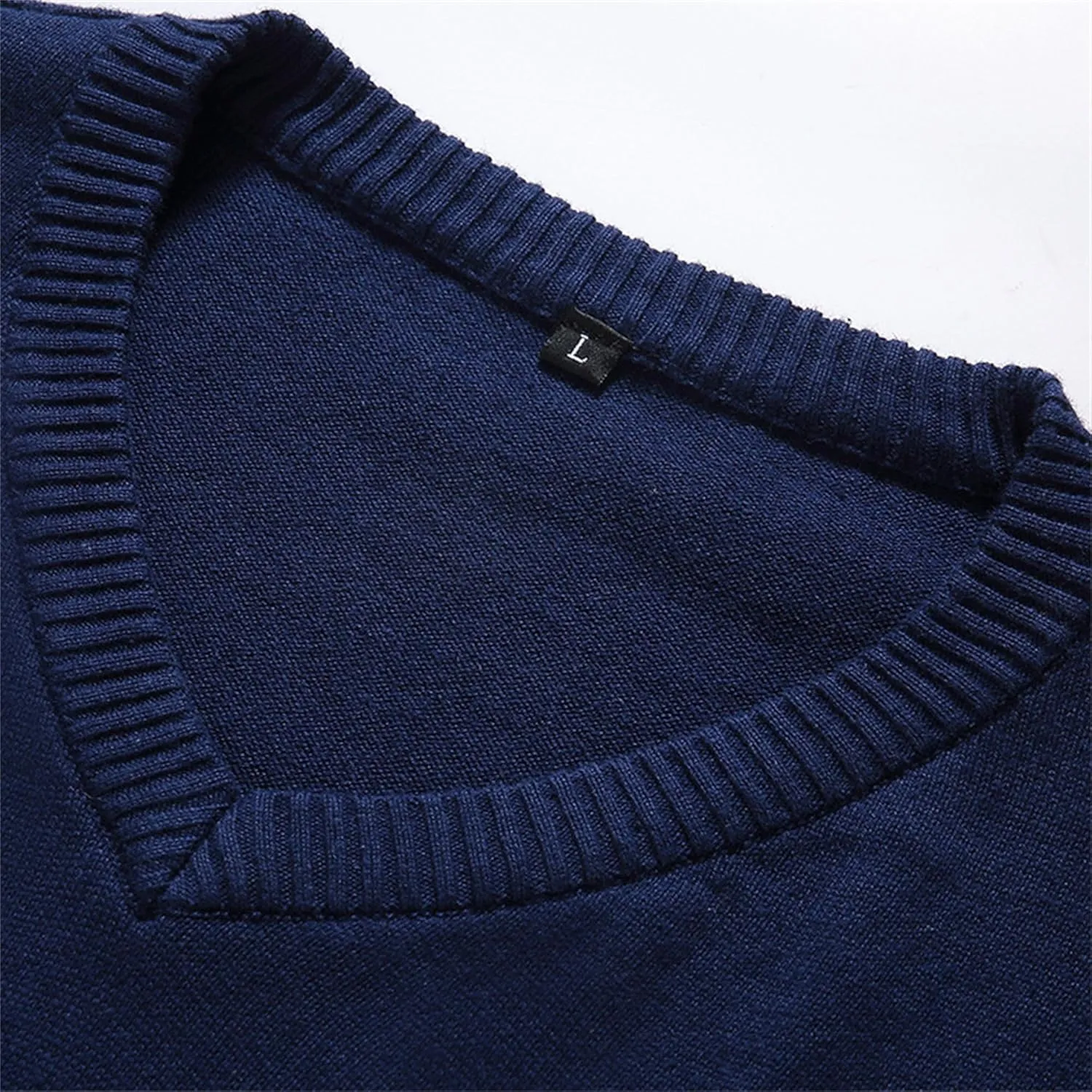 Men's V Neck Pullover Sweaters Long Sleeve Slim Fit Fashion Sweater Lightweight Classic Business Knitwear