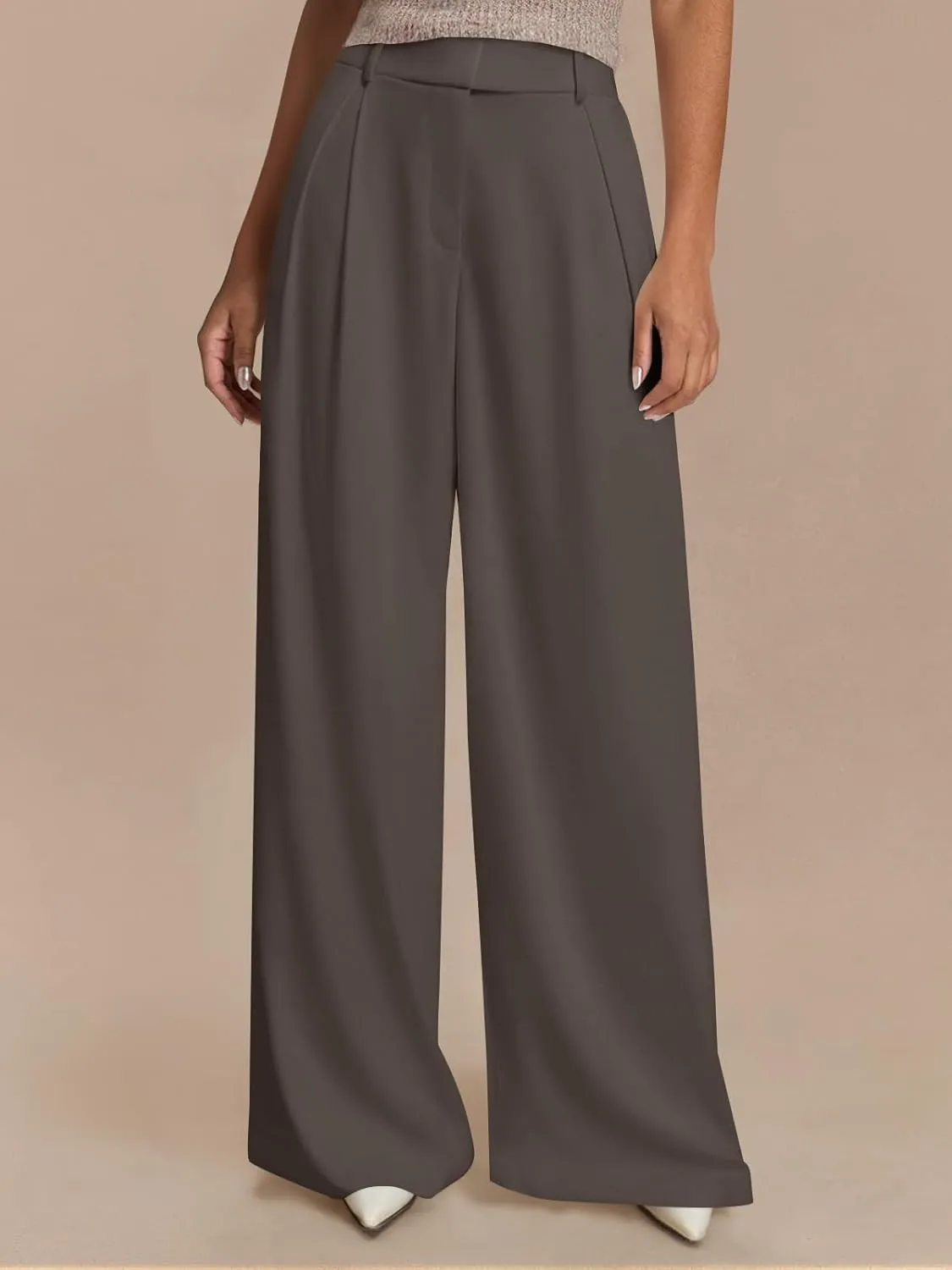 NIMIN High Waisted Dressy Pants for Women Straight Leg Business Casual Work Trousers Office Slacks with Pockets