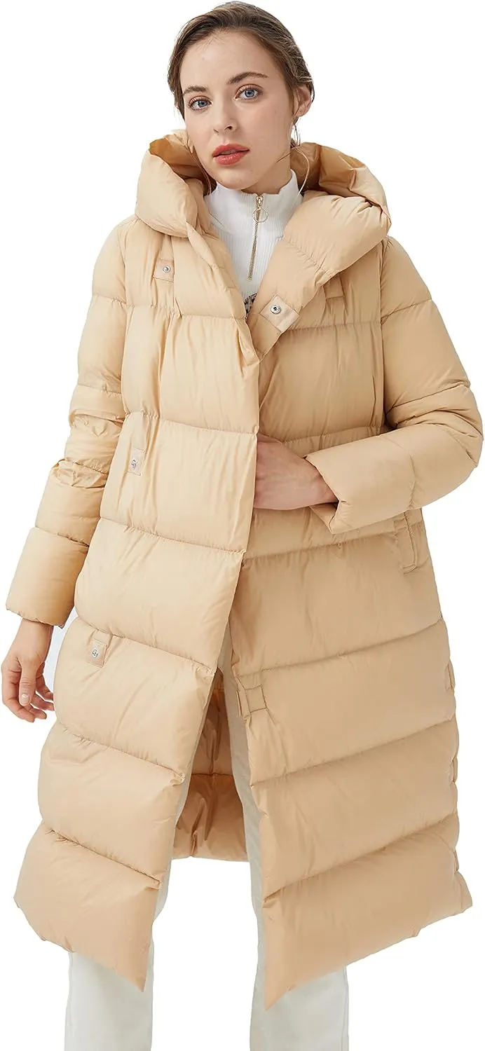 Orolay Women‘s Puffer Down Jacket Long Winter Coat with Warm Hood