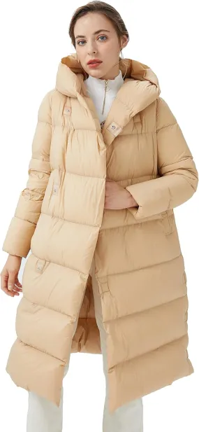 Orolay Women‘s Puffer Down Jacket Long Winter Coat with Warm Hood