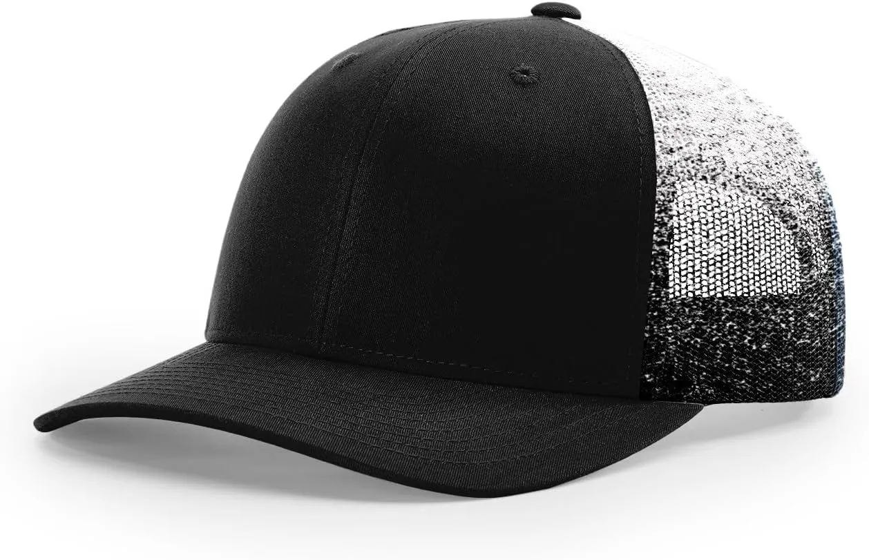 Richardson 112 Trucker Hat - Premium Blank Baseball Cap, Adjustable Snapback Hat - Structured Six Panel Richardson Blank Hats