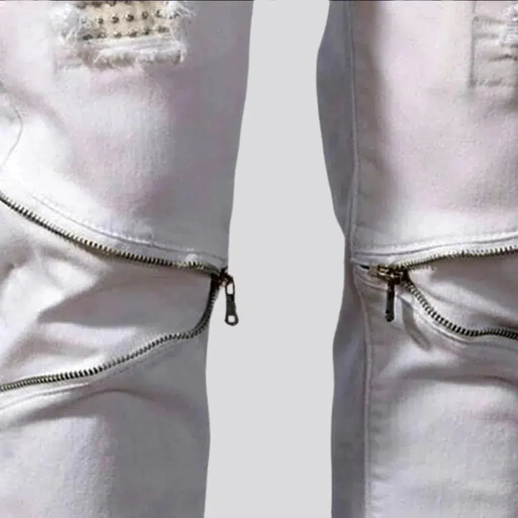 Ripped street jeans
 for men