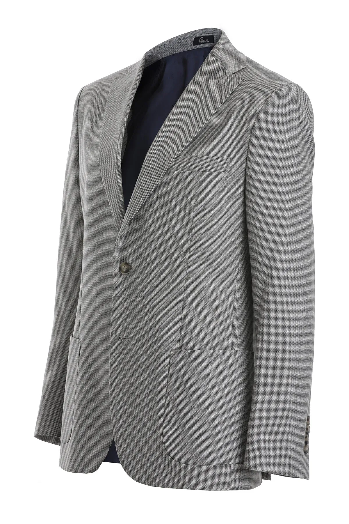 Slim Fit Notch Lapel Textured Beige Casual Blazer