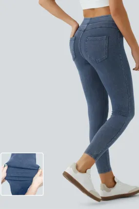 Snugz Super Stretch Denim Leggings in- Dark blue