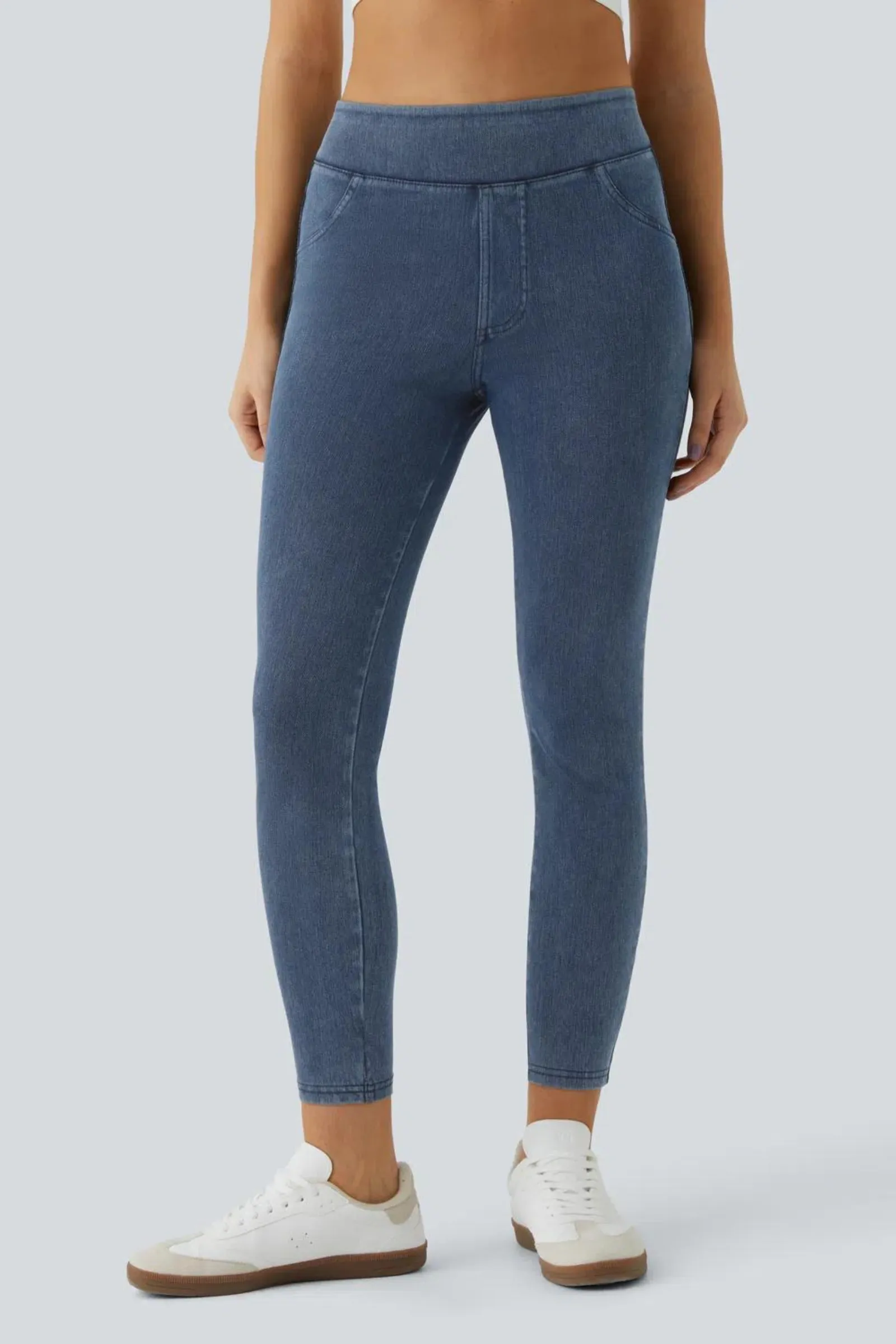 Snugz Super Stretch Denim Leggings in- Dark blue