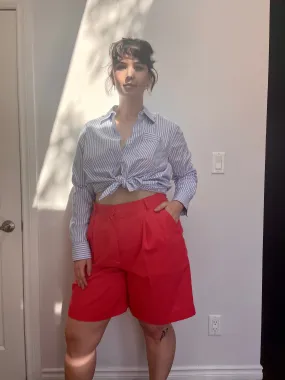 Structured Strawberry High-Rise Shorts - 37