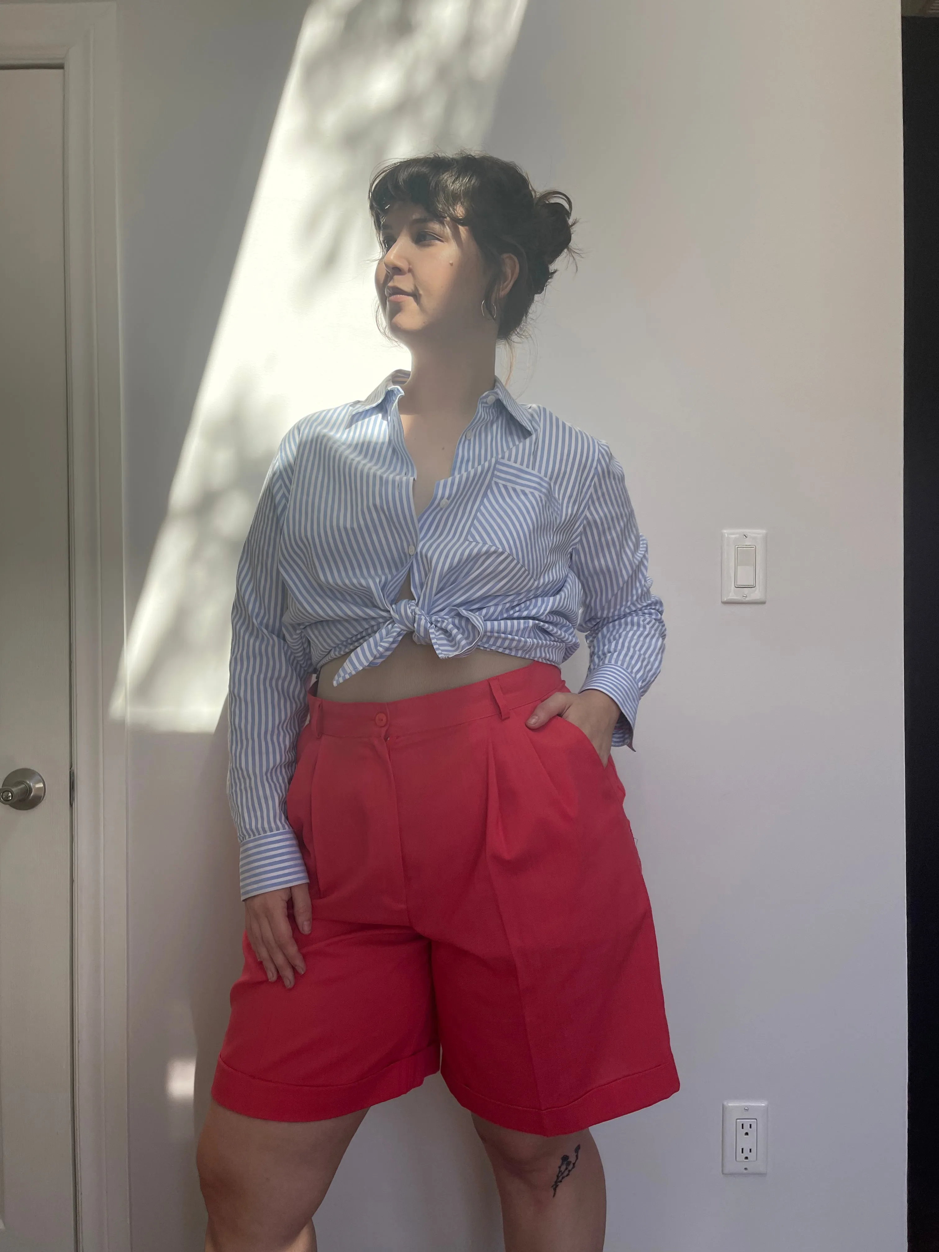 Structured Strawberry High-Rise Shorts - 37
