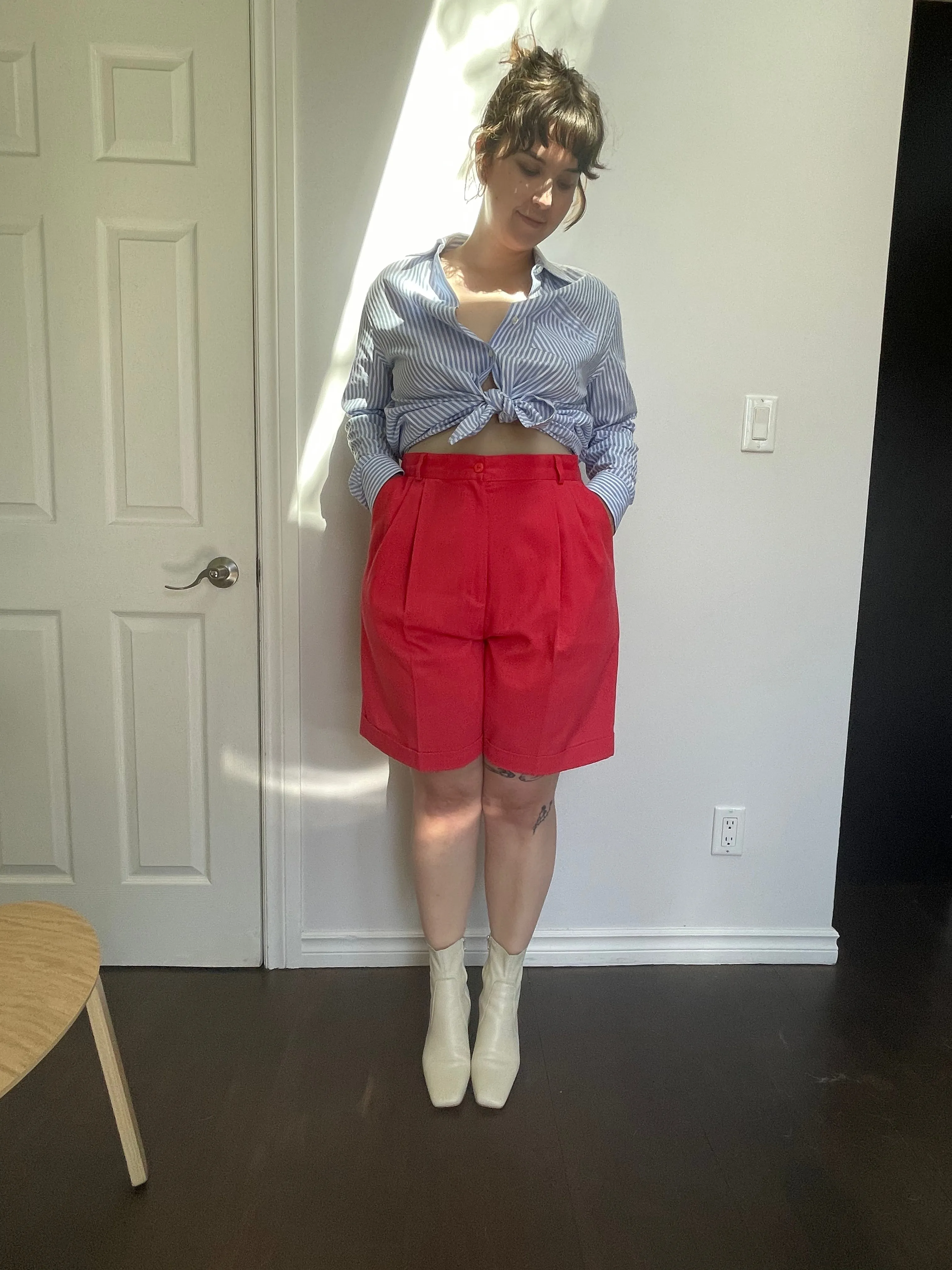 Structured Strawberry High-Rise Shorts - 37
