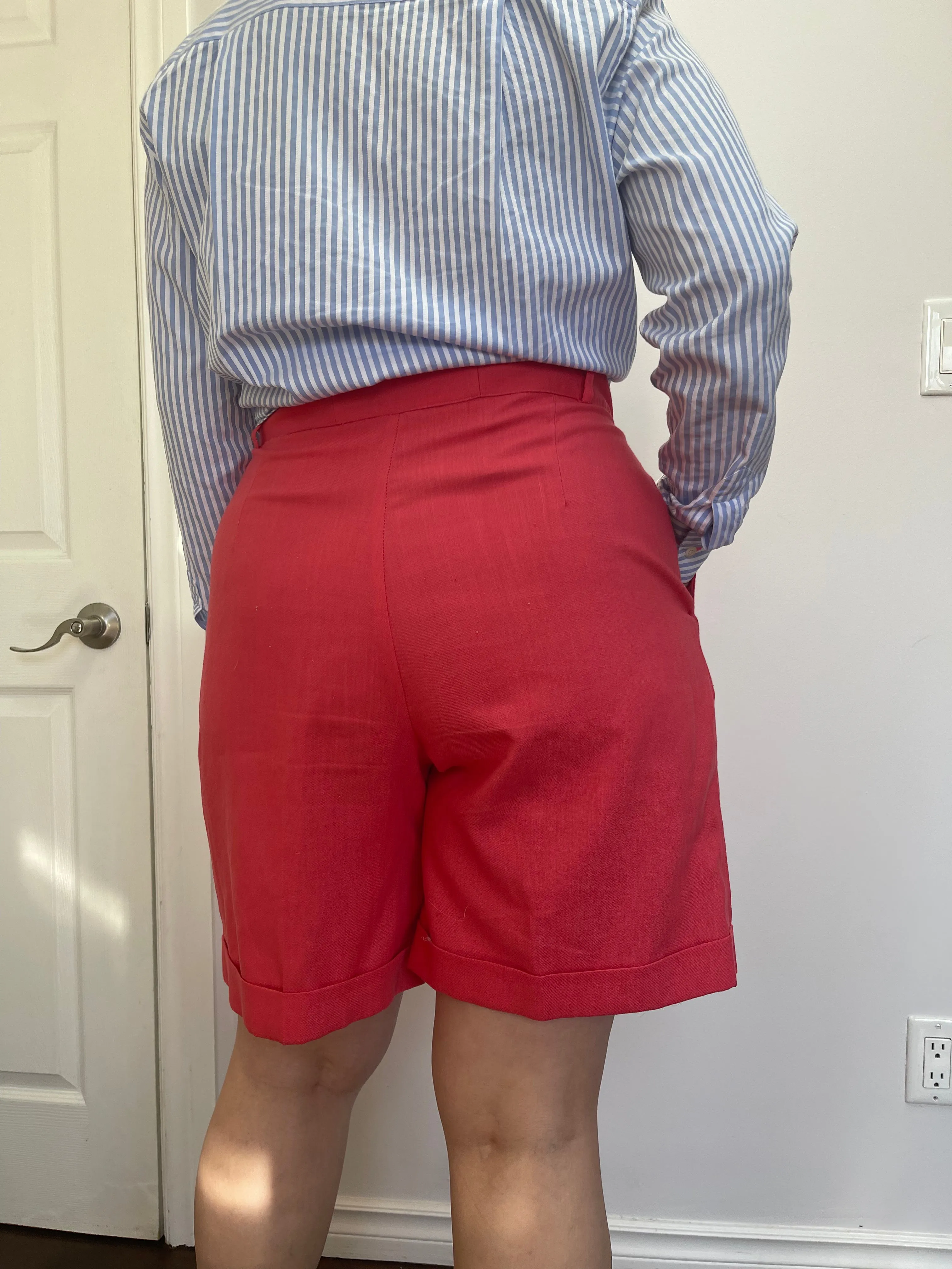 Structured Strawberry High-Rise Shorts - 37