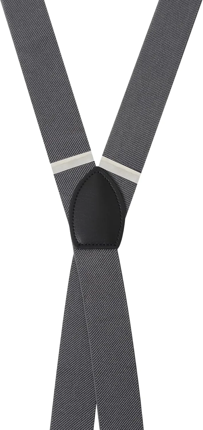 Suspender Braces - Classic Elastic Mens Dress Suspenders w/Adjustable Straps - Luxury Clip On Suspenders for Men