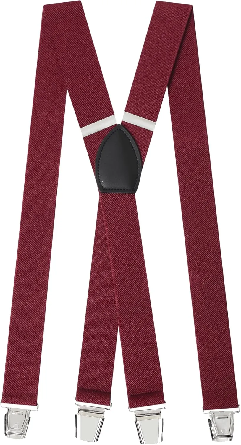 Suspender Braces - Classic Elastic Mens Dress Suspenders w/Adjustable Straps - Luxury Clip On Suspenders for Men