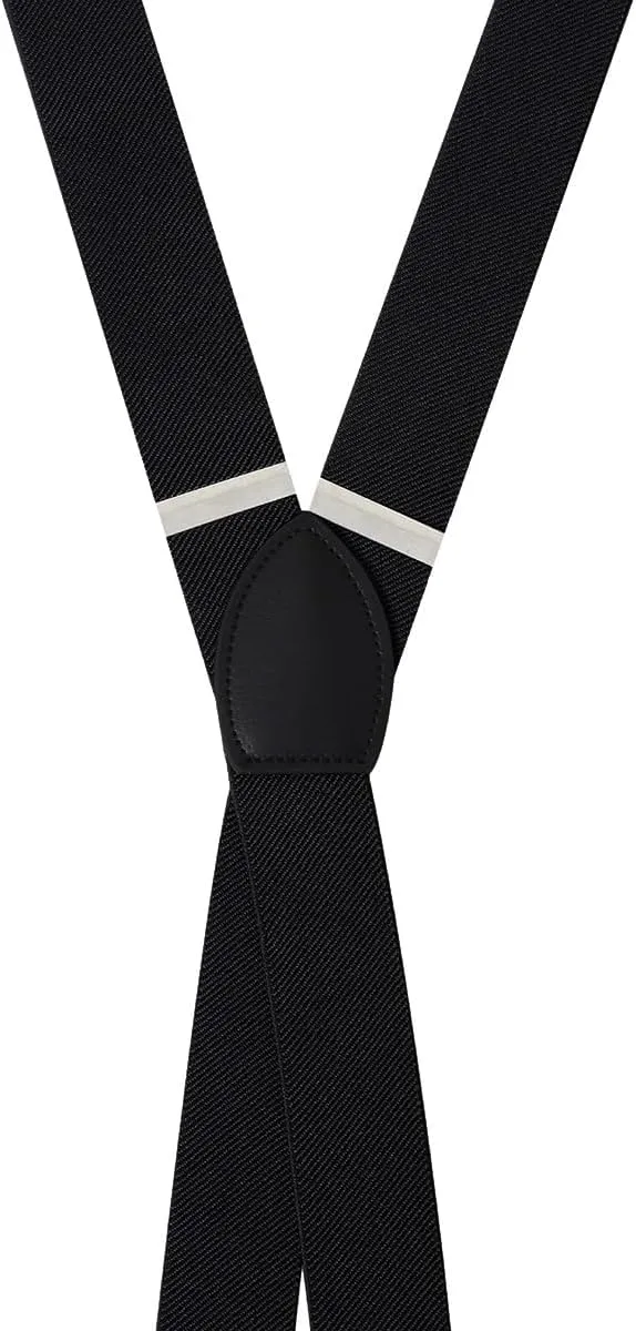 Suspender Braces - Classic Elastic Mens Dress Suspenders w/Adjustable Straps - Luxury Clip On Suspenders for Men