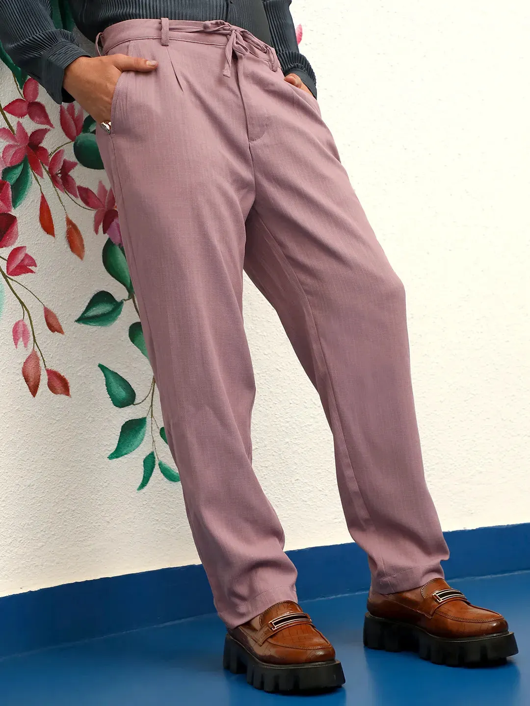 Tailored Linen-Blend Trousers