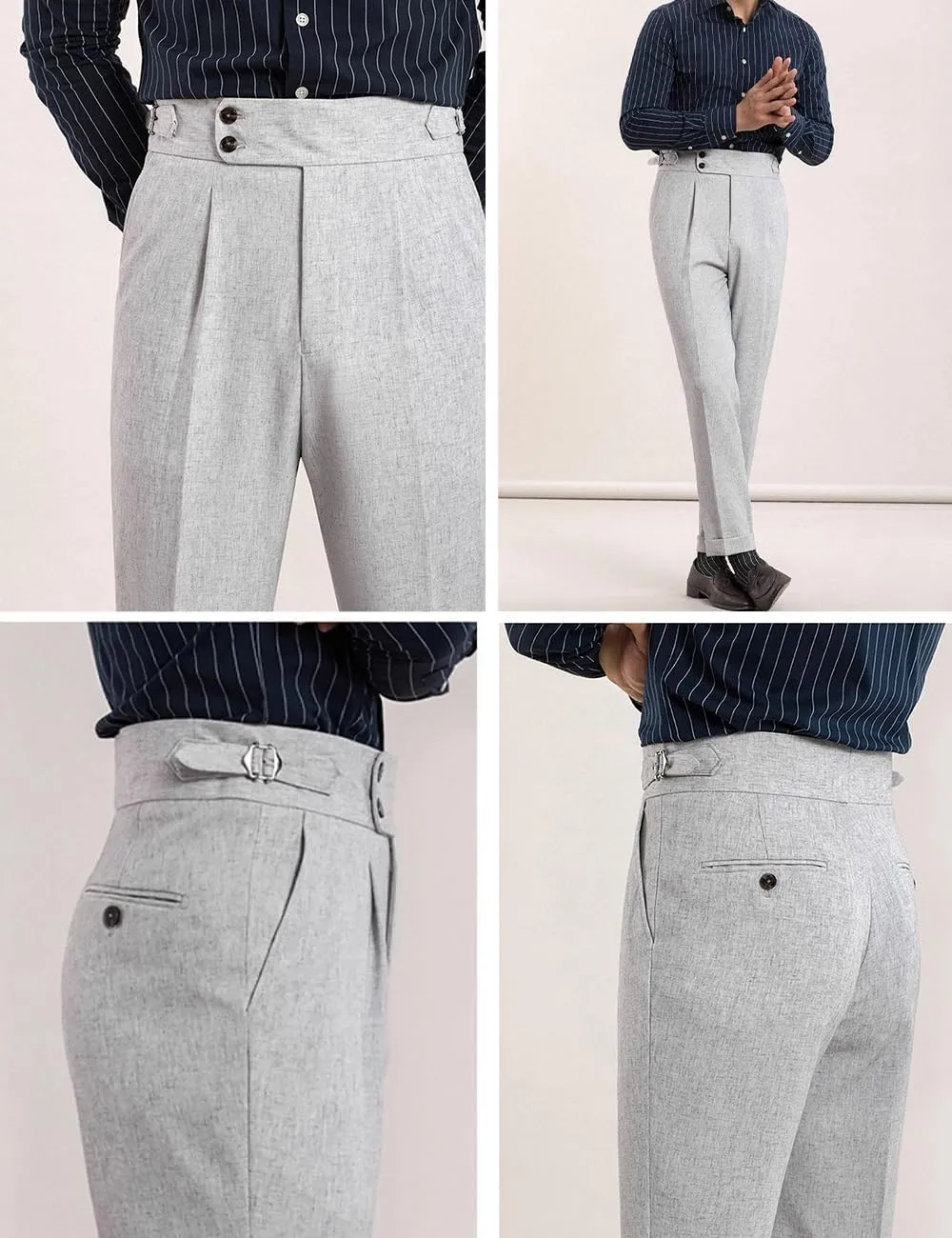 Tuikayoo Men's Linen Pants Regular fit Summer Trousers Lightweight Beach Trousers Solid Color for Men Casual Vacation