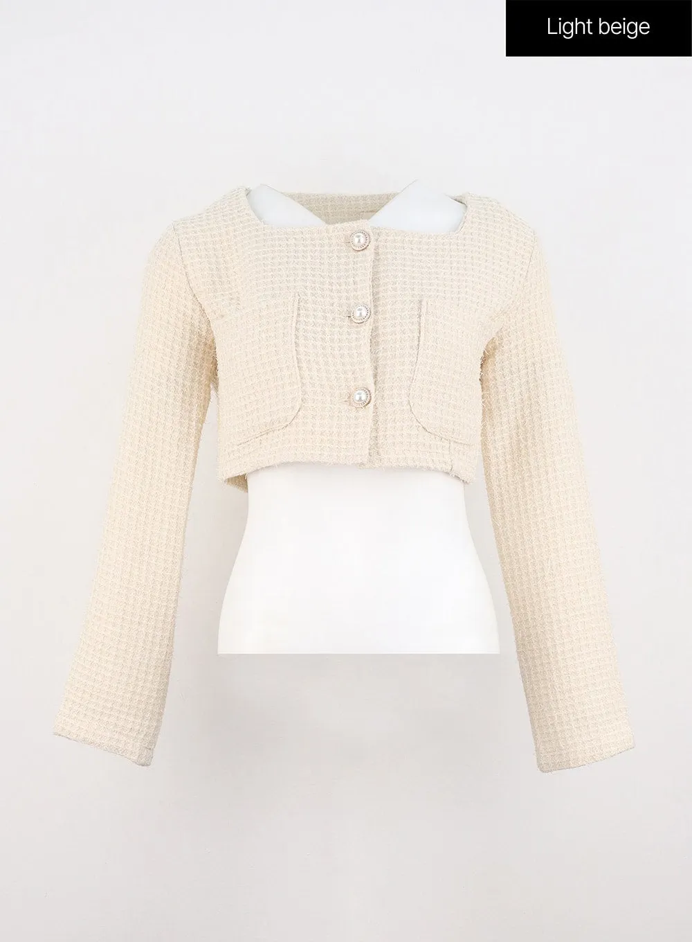 Tweed Crop Blazer Jacket IO317