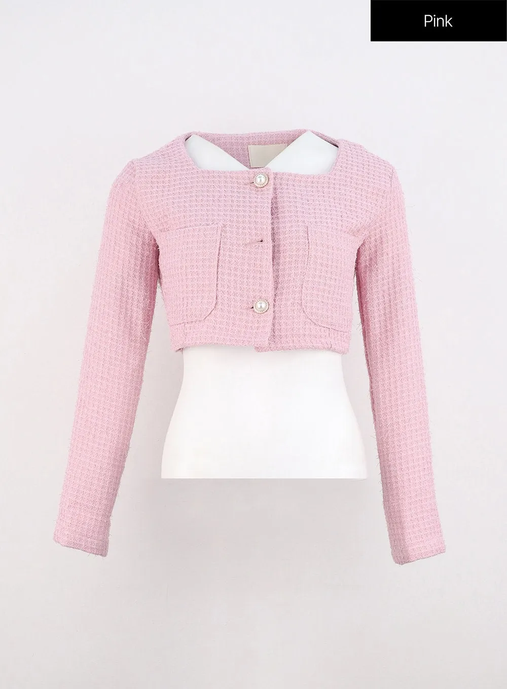 Tweed Crop Blazer Jacket IO317