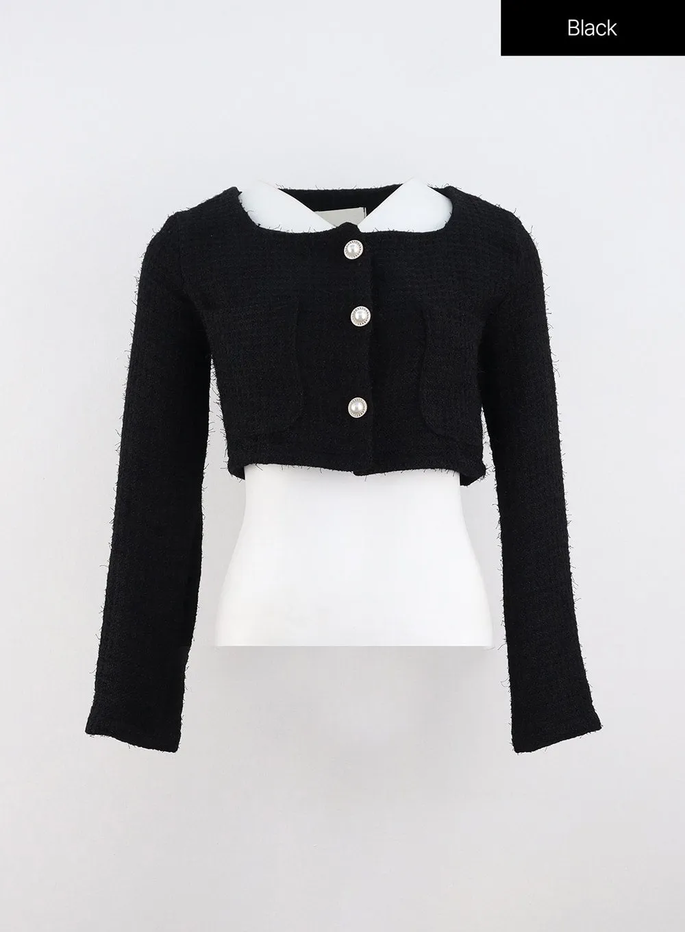 Tweed Crop Blazer Jacket IO317