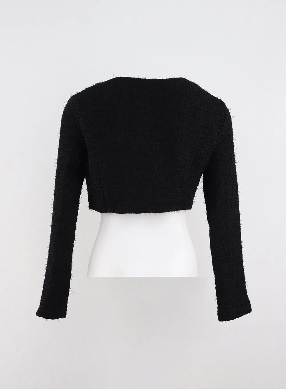 Tweed Crop Blazer Jacket IO317
