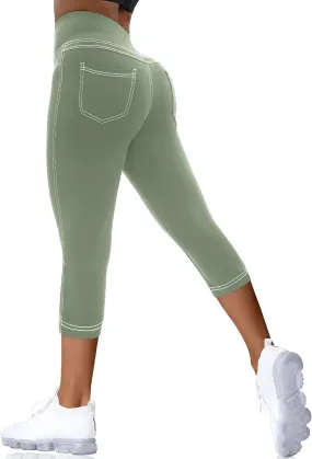 VOOVEEYA Jeggings for Women High Waist, Leggings with Pockets Tummy Control Plus Size Stretchy Jeans Leggings