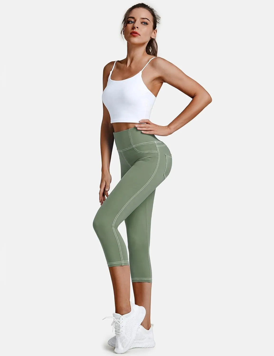 VOOVEEYA Jeggings for Women High Waist, Leggings with Pockets Tummy Control Plus Size Stretchy Jeans Leggings