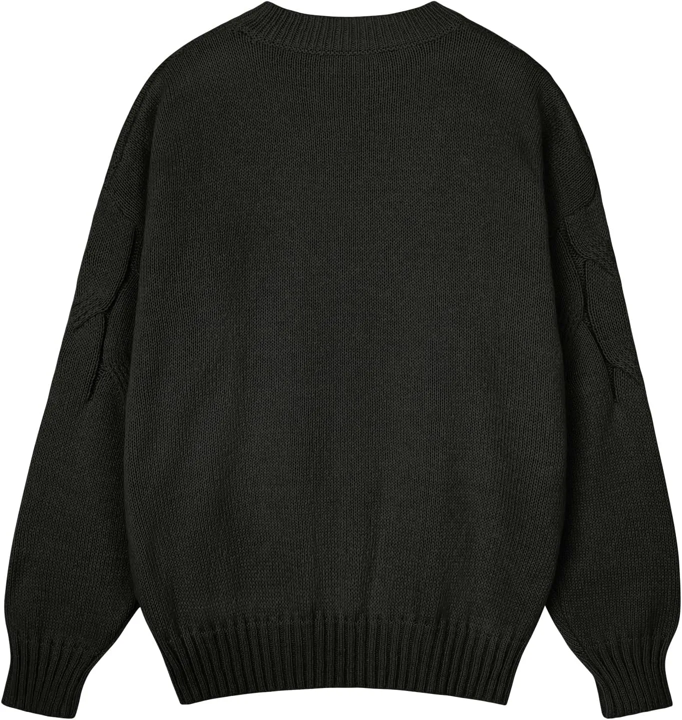 Womens Oversized Cute Cable Knit Sweater Fall 2024 Lightweight Dressy Casual Crewneck Long Sleeve Pullover Tops