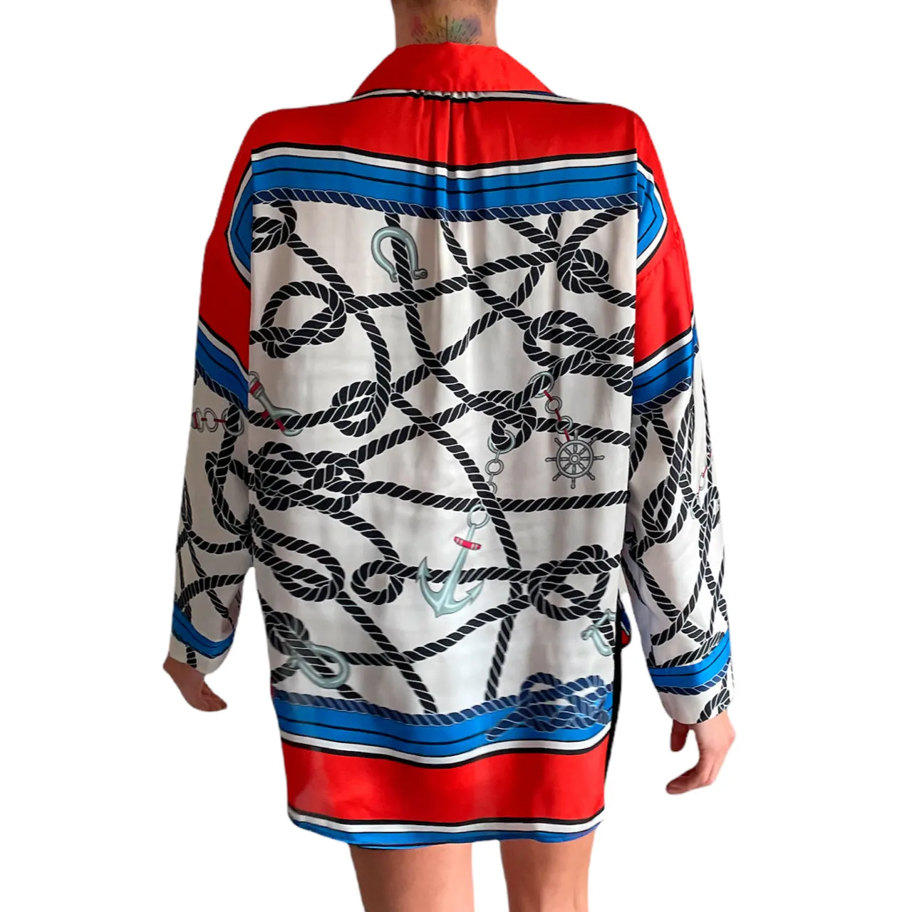 Zara Oversized Patterned Silky Shirt